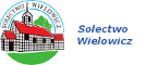 Logo Sołectwa Wielowicz przedstawia na planie koła rysunek kościoła w Wielowiczu o budowie szachulcowej dolna obręcz pod kościołem przedstawia zieloną łąkę, górna między dwoma niebieskimi łukami zawiera napis Sołectwo Wielowicz